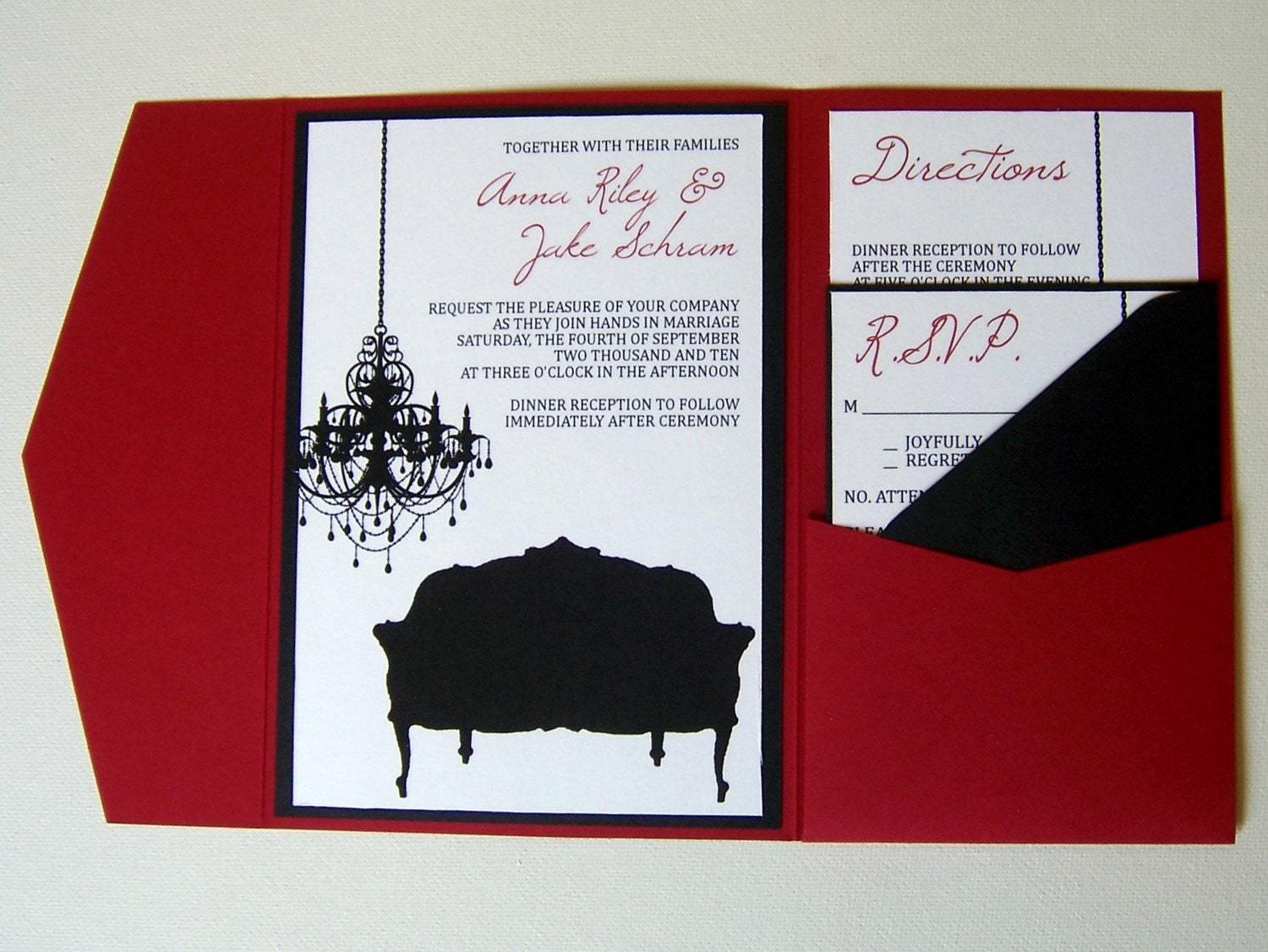 Wedding Invitation, DIY, Pocketfold, Old Hollywood Glam, Printable, Digital File by ticklemeink on Etsy