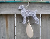 Weimaraner crate tag dog art - hang anywhere, Magnet option, plastic canvas hand stitched needlepoint by dog artist, hanger