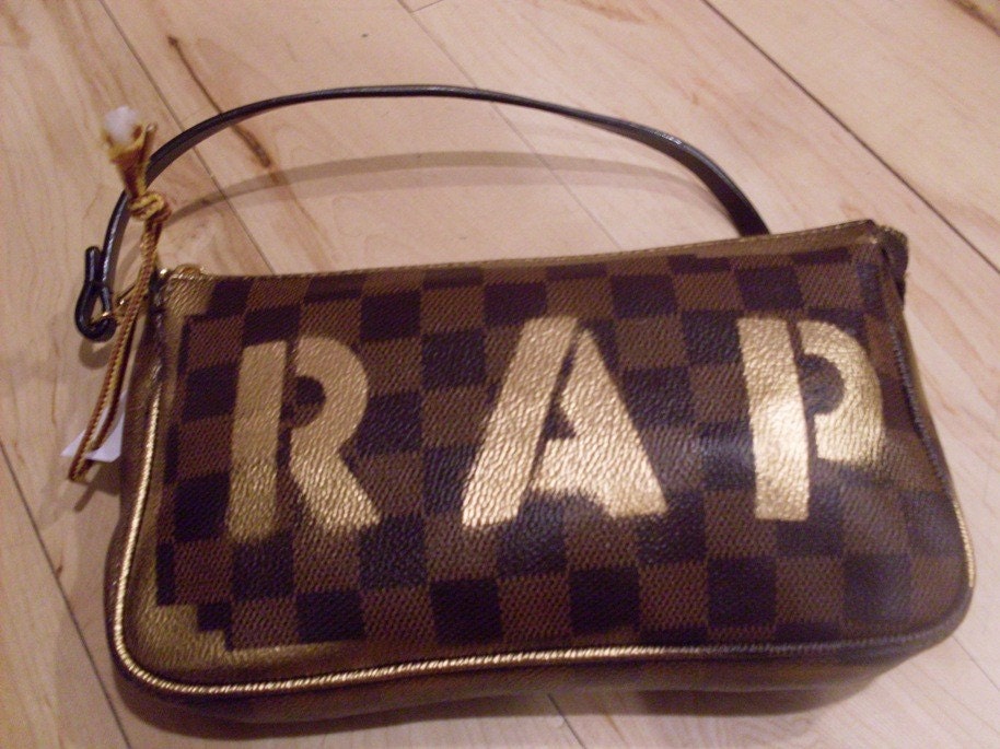 THE RAP BAG - Spray Painted Graffiti Style Louis Vuitton Inspired Bag - Original Design - Made to Order