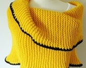 Cowl, Neckwarmer, Shoulder warmer- Soft Cowl in Yellow with Black Border