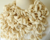Sale Pompom Scarf - Super Soft Fashion Scarf - Cream