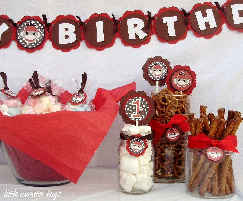 Sock Money Party Decorations - Banner, Cupcake Toppers, Baking Cups, Party Favor Gift Tags, Table Toppers, Door Hanger READY TO SHIP