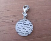 Grandmother Charm, Dictionary for Bookmark Keychain Necklace Bracelet by Kristin Victoria Designs