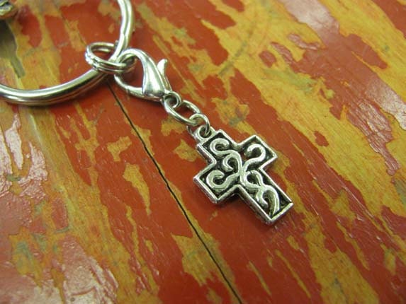 Scroll Cross Charm for Bookmark Keychain Necklace Bracelet by Kristin Victoria Designs