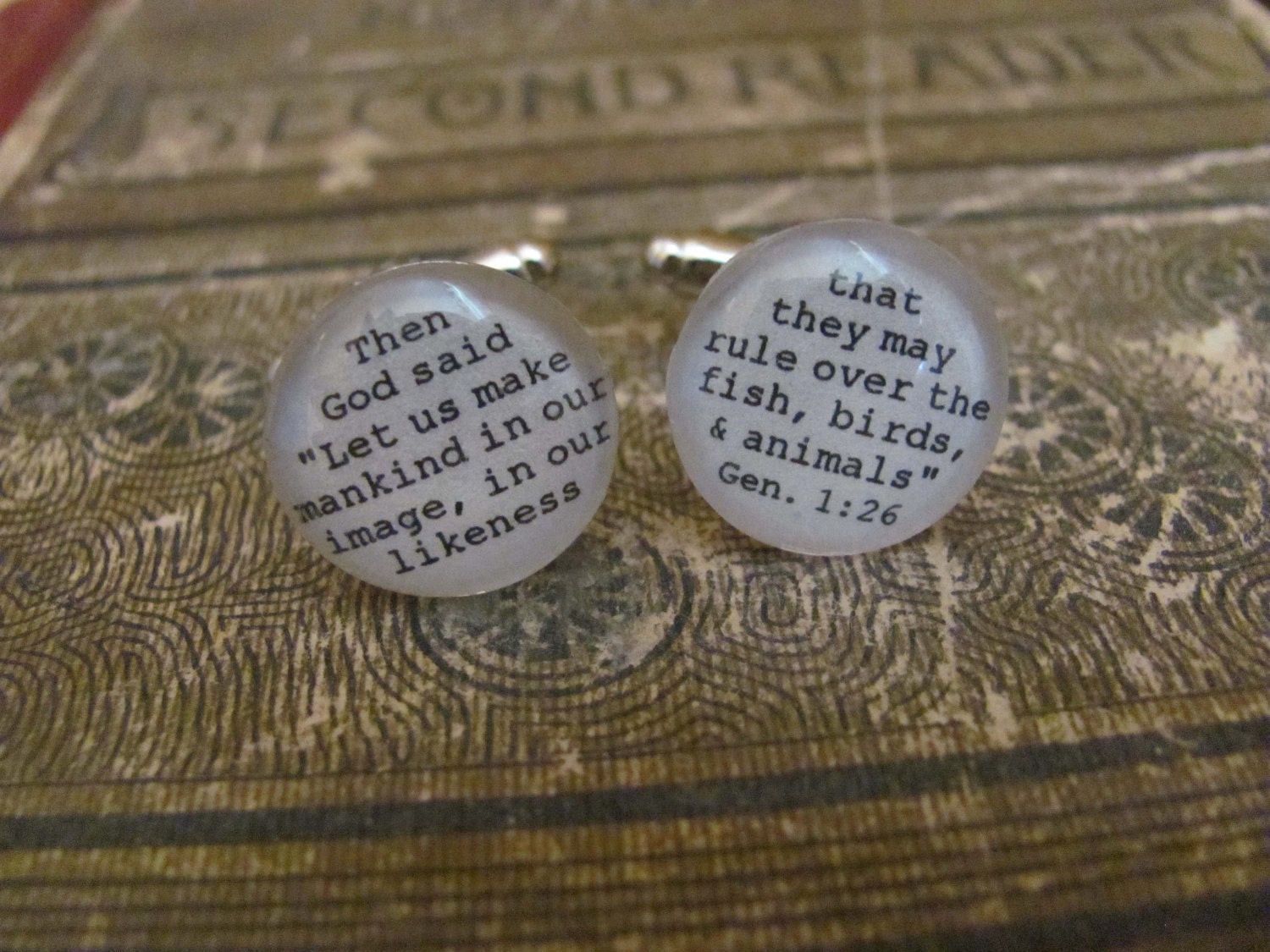 Custom Cuff Links for Dad, Husband, Brother, Wedding by Kristin Victoria Designs