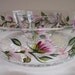 Chip and Dip Set hand painted with pink trumpet flowers