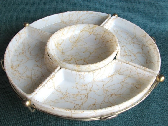 MidCentury Hazel Atlas Butterscotch Drizzle Lazy Susan