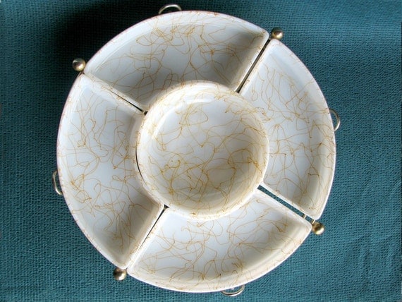 MidCentury Hazel Atlas Butterscotch Drizzle Lazy Susan