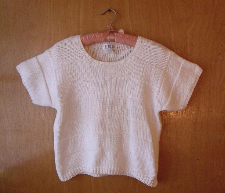 Vintage White Knit Cropped Sweater - Women's Size Medium - ON SALE