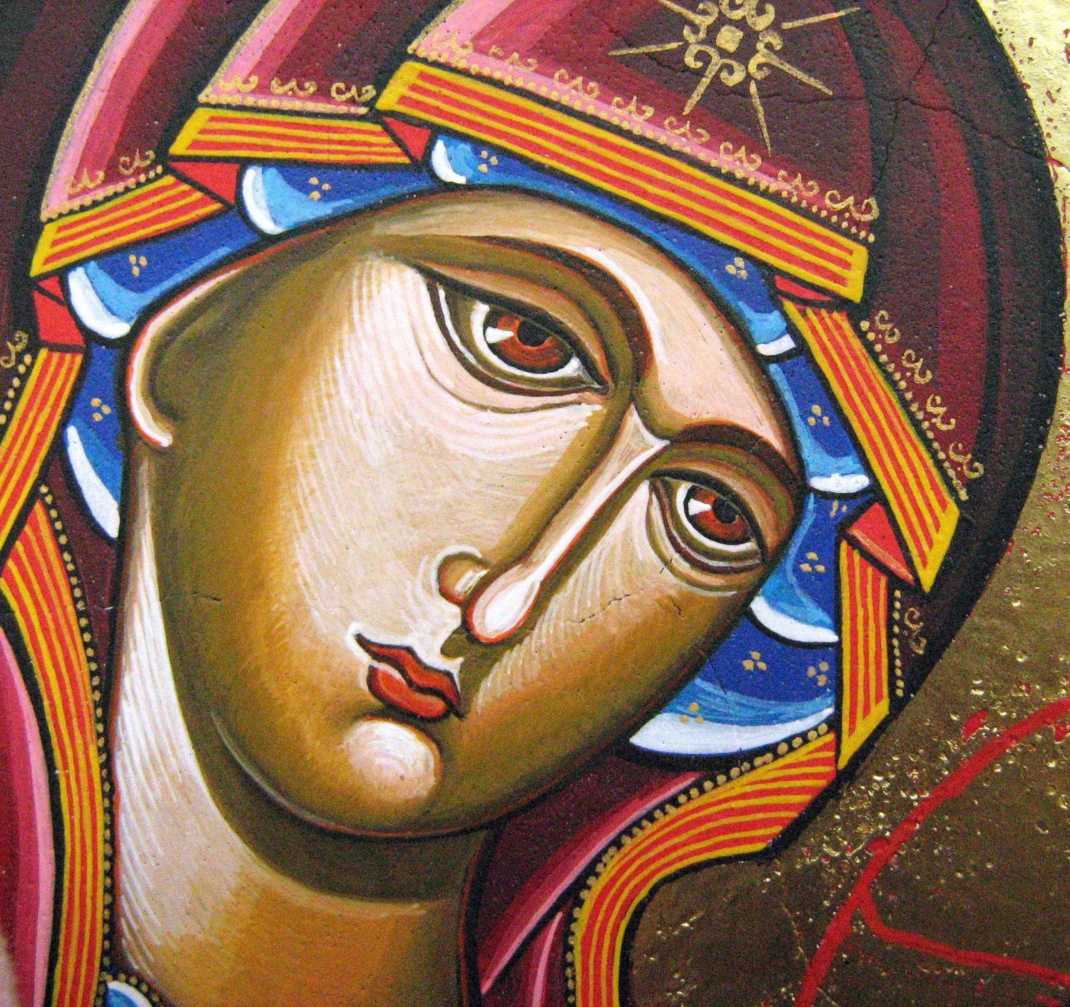 Mary with Christ child - 11.5 by 15.7 handpainted icon