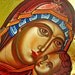 The Virgin with Christ Child, Eleusa -  handpainted orthodox icon, 11 by 15 inches