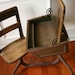 Vintage School Desk. Wooden. Antique. Childrens. 1930s. Primitive. Farmhouse. Rustic. Elementary. Home School. Christmas Gift. Vestiesteam.