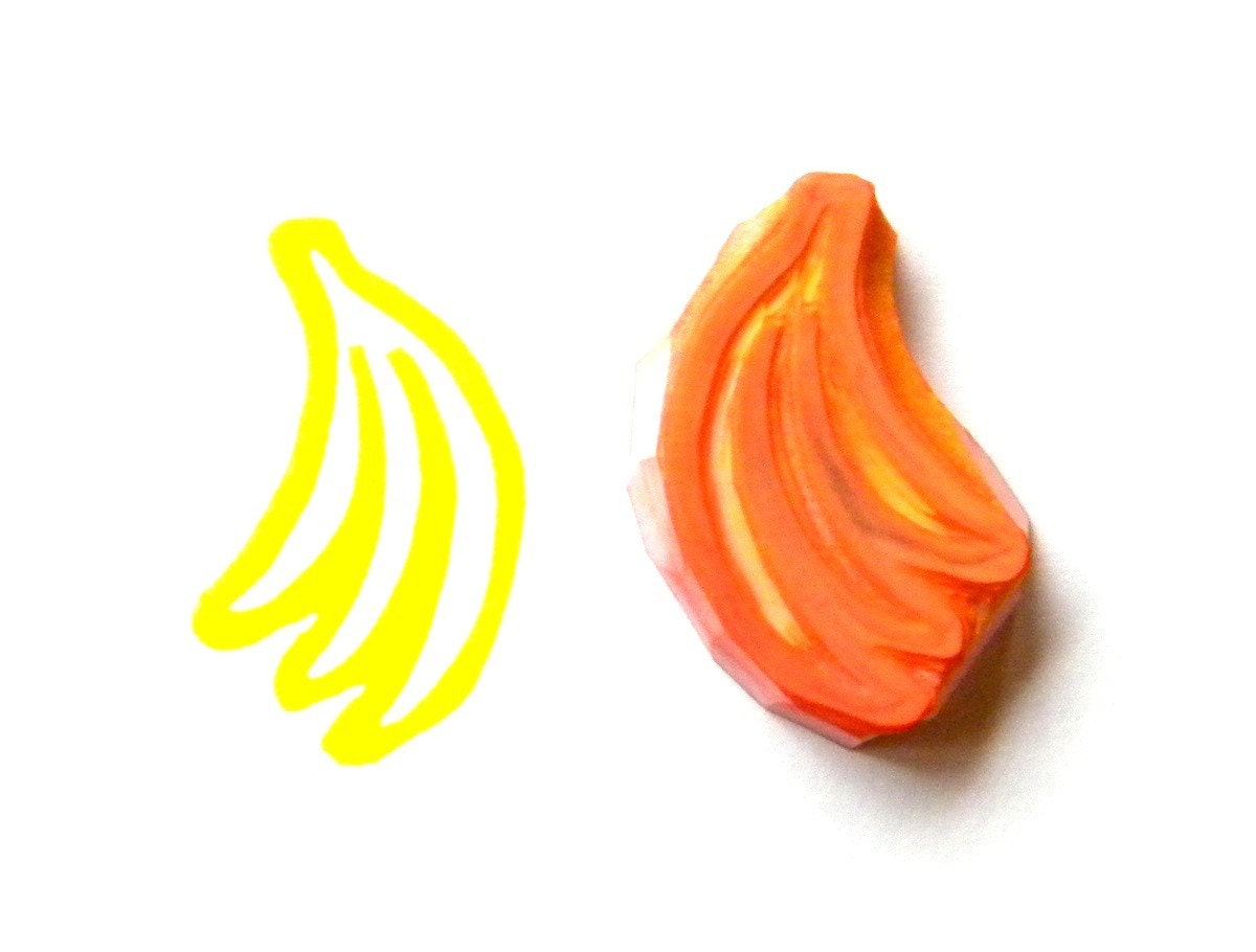 Bananas hand carved rubber stamp