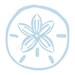 Sand Dollar digital stamp clip art in periwinkle and black