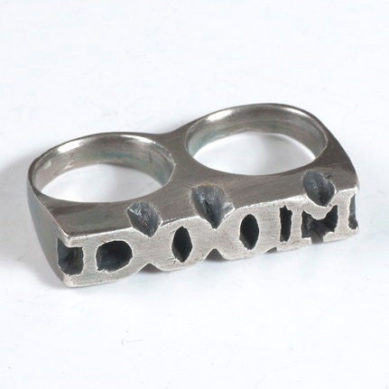 DOOM Two Finger Sterling Silver Ring
