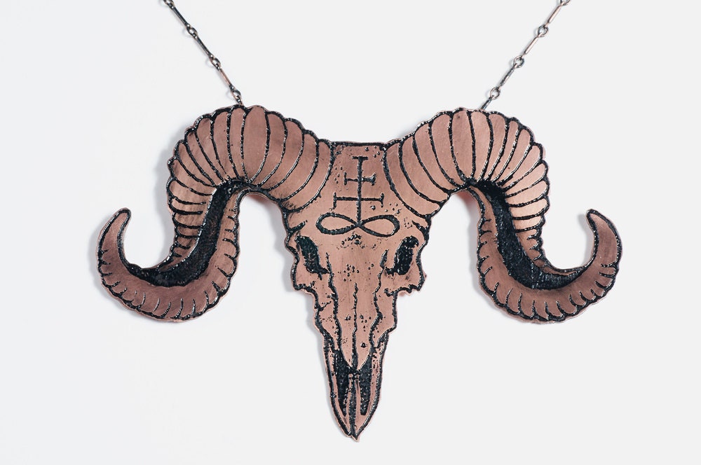 Rose Gold Ram Skull