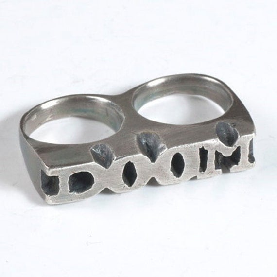 DOOM Two Finger Sterling Silver Ring