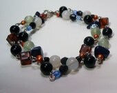 Neckace Set, Chain, Light Weight, Blu, Green and Red Chain Necklace Set
