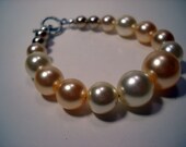 Beaded Bracelet, Glass Pearls, Wedding - Bliss