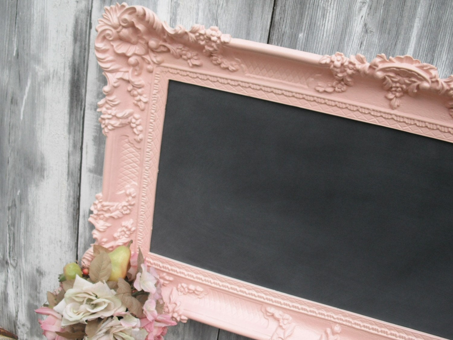 HOLLYWOOD REGENCY WEDDING Chalkboard Pink Baroque Ornate Girl Nursery French Country Kitchen 36inx21in Shabby Chic Cottage Romantic