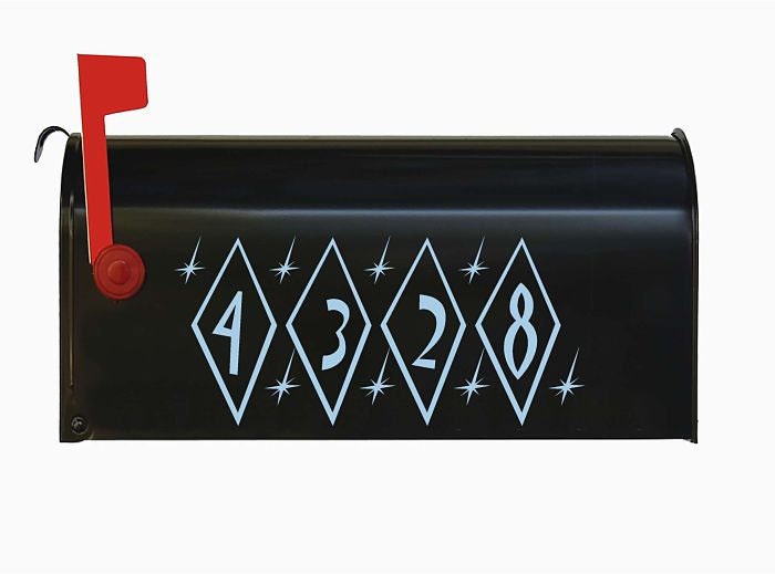 Mailbox Numbers Retro Decal Free Shipping in US