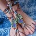 reserved for Pam GYPSY barefoot sandals PEACOCK feather for many occasions bridal sandals made to order hippie hula hooping belly dance