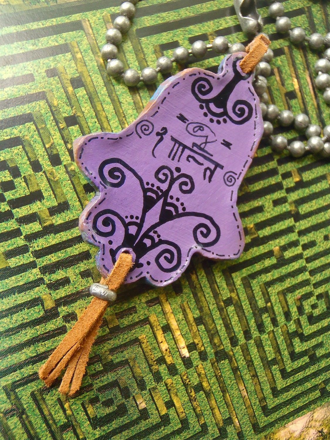 reserved for Mary M. HAMSA hand NECKLACE gypsy protective jewelry ball chain statement necklace hippie bohemian hand made unique
