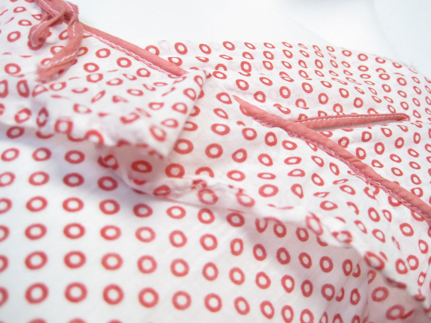 1930's Pink and White Long Dress   29" Waist