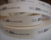 Twill Fabric Labels, three-eighths-inch ribbon, spool - uncut, natural or white
