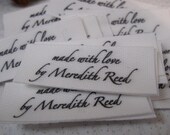 Twill Fabric Labels, three-quarter-inch ribbon - cut and fraychecked - natural or white