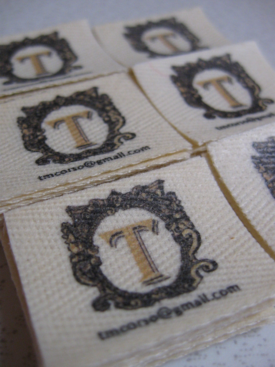 Fabric Labels, one and one-quarter inch ribbon - cut and fraychecked, natural or white
