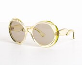 Vintage 60s French Round Pale Green Sunglasses Shades