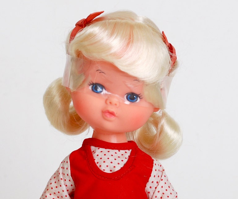 Vintage 60s MOD Platinum Blonde Doll with Pigtails