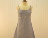 SALE 10% Off Use Coupon Code: VFTSPRINGSALE Vintage Blue and White Gingham Spaghetti Strap Mini Sundress