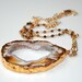 Peek-A-Boo Geode Tiger Eye Gold Necklace