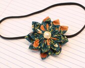 Kiwi Splash Fabric Flower Petals Clip and Headband