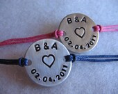 His and Hers Simply Say It bracelets (set of 2) - personlized with your special request