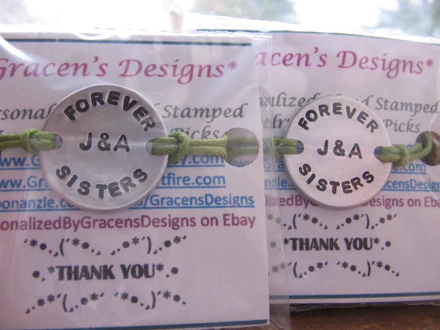 Simply Say It bracelets for Sisters Best Friends (set of 2) - personlized with your special request