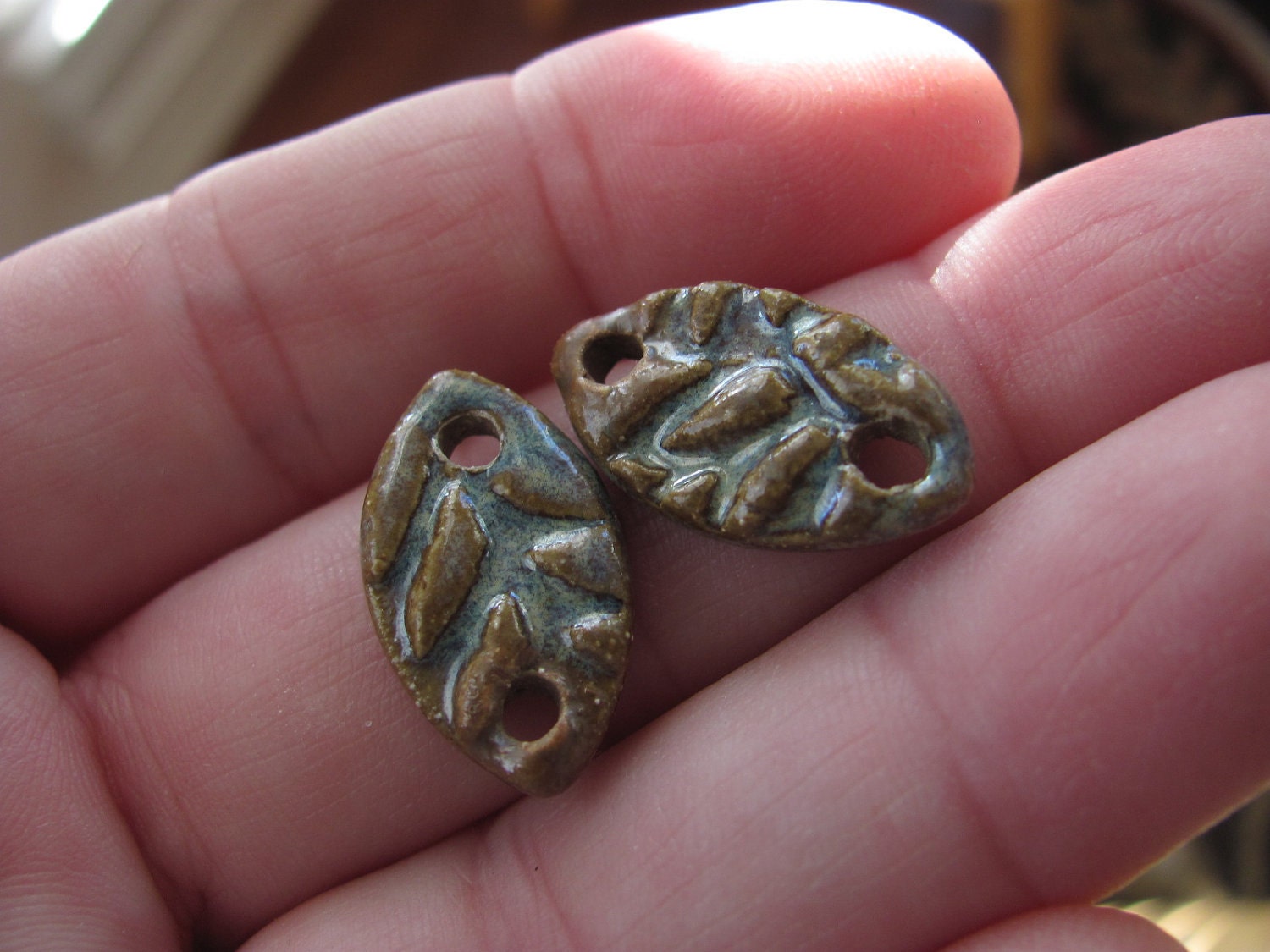 Prairie Wind Canoe Connector Beads - Handmade Ceramic Beads