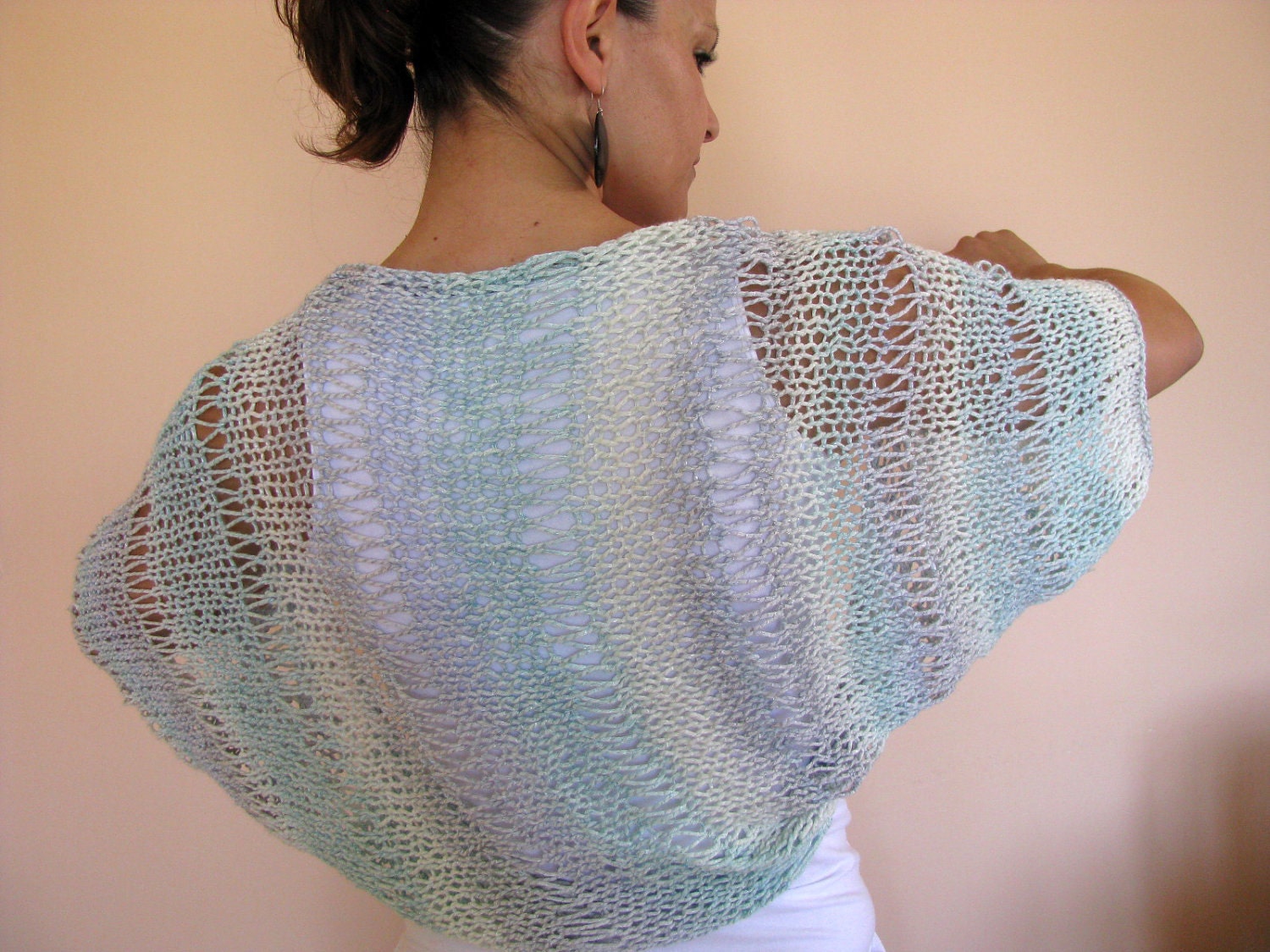 Soft and Elegant summer Shrug in light mint green color
