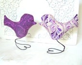 Wedding Cake Toppers Love Birds, Deep Purple Swirls and Eggplant and Light Purple Swirls on Toupe, Outdoor Wedding, Wedding Gift