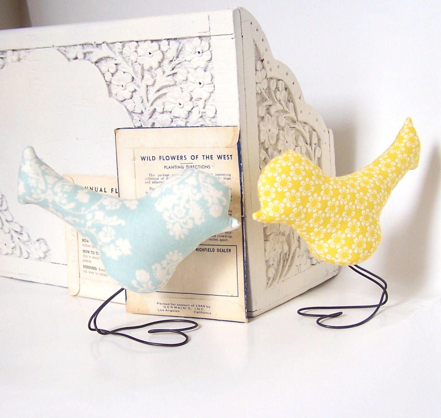 Wedding Cake Topper Love Birds, Summer Yellow Flower, Sky Blue, Cream Damask, Summer Wedding, Wedding Gift, Baby Nursery Decor