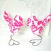 Wedding Cake Toppers Love Birds, Hot Pink and White Damask, Home Decor, Bridal Shower Decor, Baby Nursery Decor