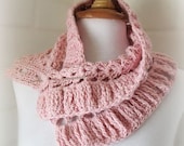 Direct Download PDF pattern crochet Pink cowl scarf stole