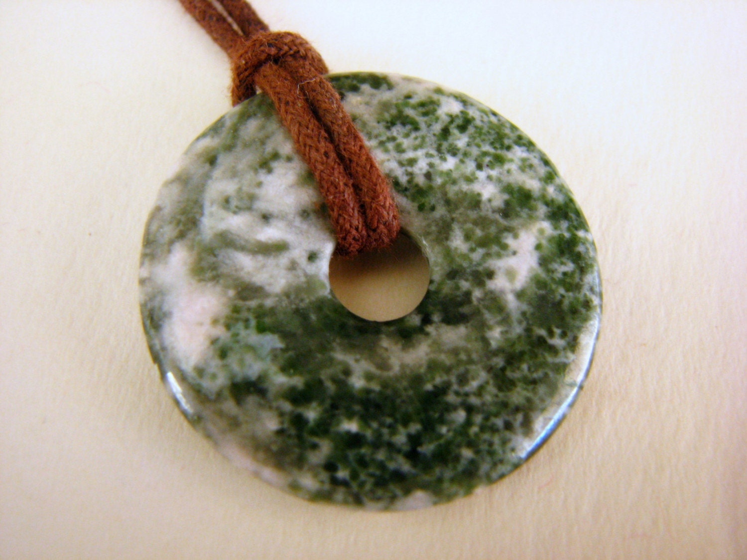 Go Green - Tree Agate 30mm Pendant - All Natural Nursing, New Mother and Healing Necklace