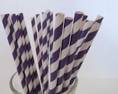 Purple and White Retro Striped Straws- Qty-25 Il_170x135