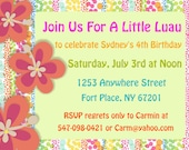 FREE FREIGHT Luau Birthday Printed Invitations With Envelopes-With or Without Photo-15 Il_170x135