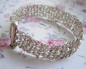 Bridal Crochet Bracelet, Silver Bracelet, Pearls Bracelet,  Fresh Water Pearls Bracelet