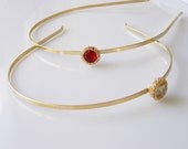 Bridal Crochet Knitting Gold filled Golden Swarovsky Crystal Headband