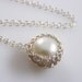 Pearl Pendant, Fine Silver Crochet Wire, Pearl Necklace, Crochet Silver, Bridesmaid Jewelry